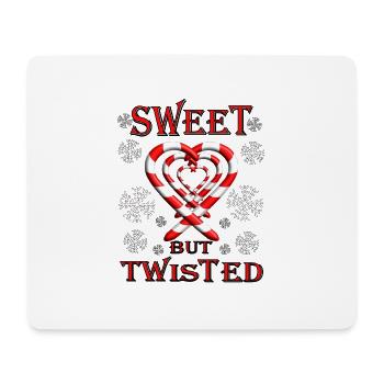 Sweet but Twisted mit Zuckerstange als Herzchen - Mousepad (Querformat) - Weiß - Vorne