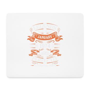 Les Légendes Sont Nées En Janvier 1974 Cadeau - Tapis de souris (format paysage) - blanc - Devant