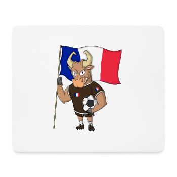 Taureau Fan France - Tapis de souris (format paysage) - blanc - Devant