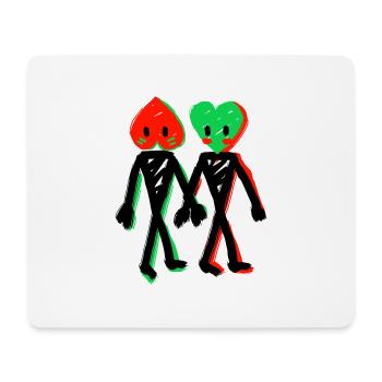 Paar Herz - Mousepad (Querformat) - Weiß - Vorne