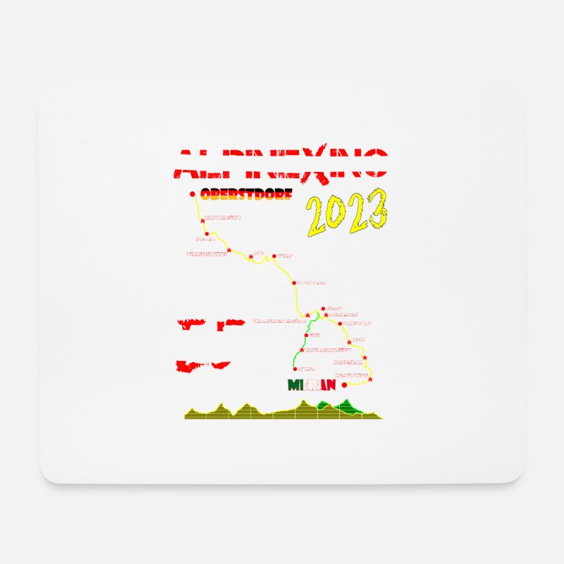 E5 Oberstdorf Meran 2023 - Mousepad (Querformat) - Weiß