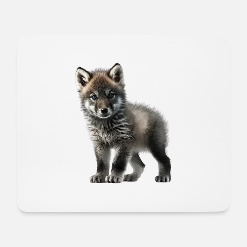 Süßer Baby Wolf - Mousepad (Querformat) - Weiß