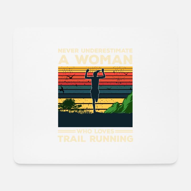 Trail Runner Running Joggen Jogger I Geschenk - Mousepad (Querformat) - Weiß