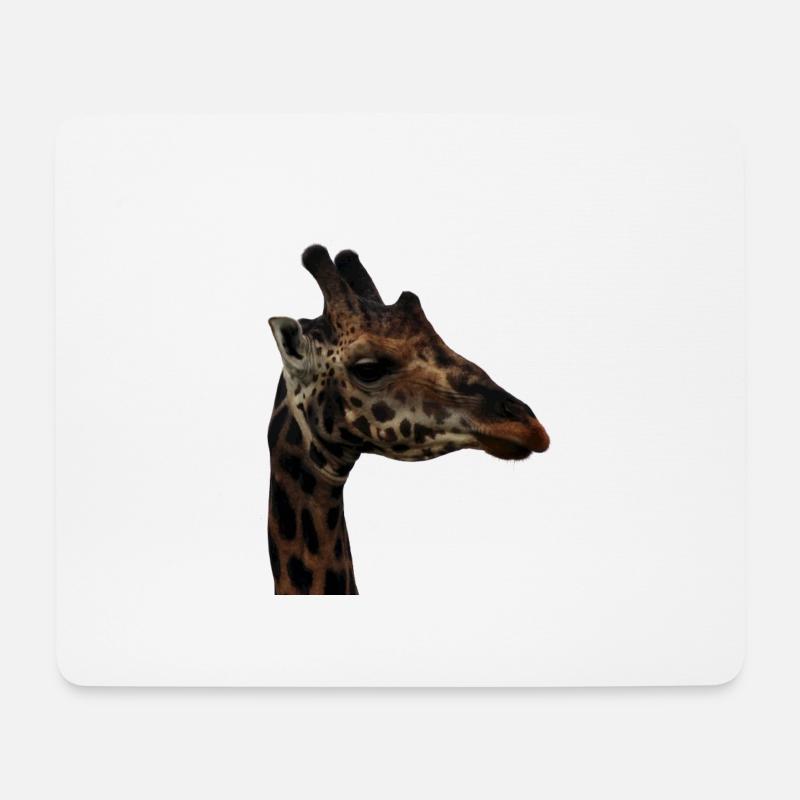 Porträt einer Giraffe - Mousepad (Querformat) - Weiß