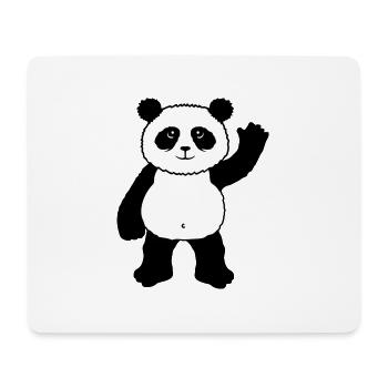 Aufrecht Stehender Panda Bär Winkt Freundlich - Mousepad (Querformat) - Weiß - Vorne