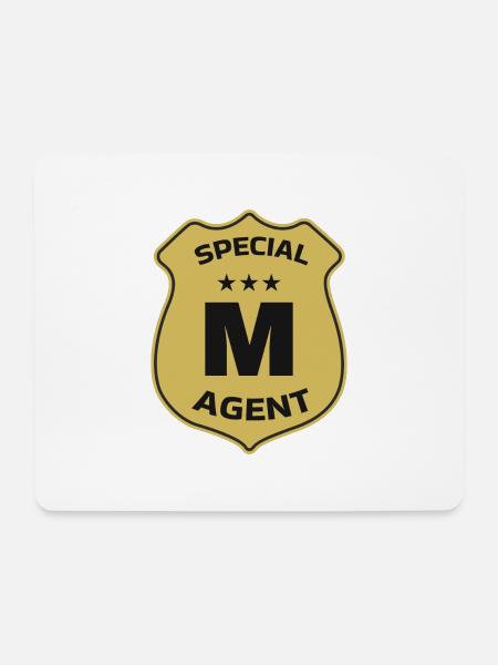 Special Agent M - Mousepad (Querformat) - Weiß