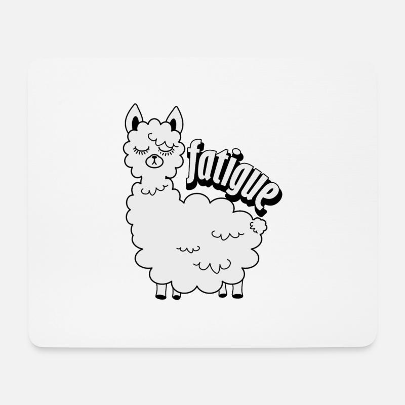 Schlafendes Lama - Mousepad (Querformat) - Weiß