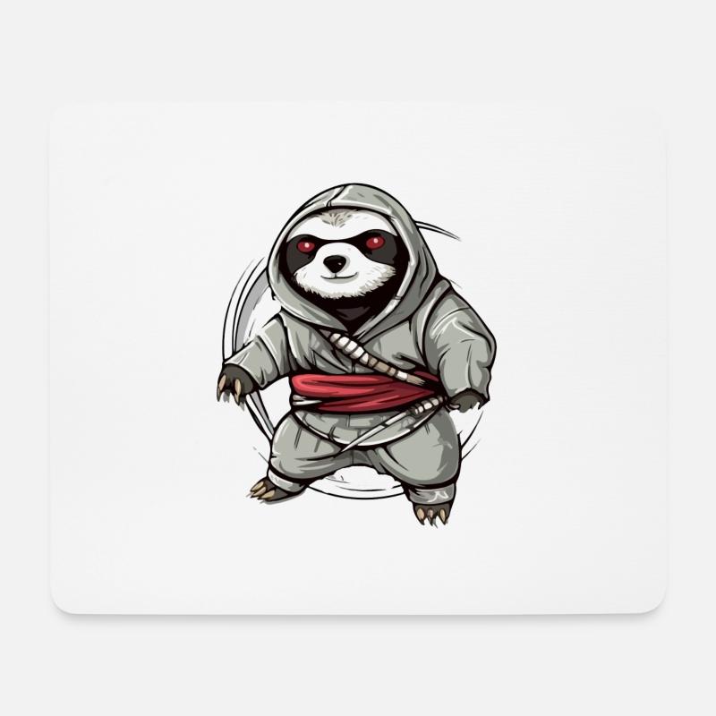 Hak das Ninja-Faultier - Mousepad (Querformat) - Weiß