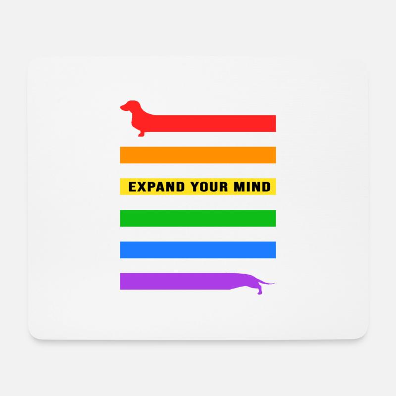 Dachshund Dackel stretch Teckel expand - Mousepad (Querformat) - Weiß