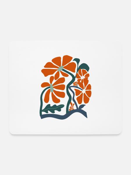 Groovige Wildblumen - Mousepad (Querformat) - Weiß