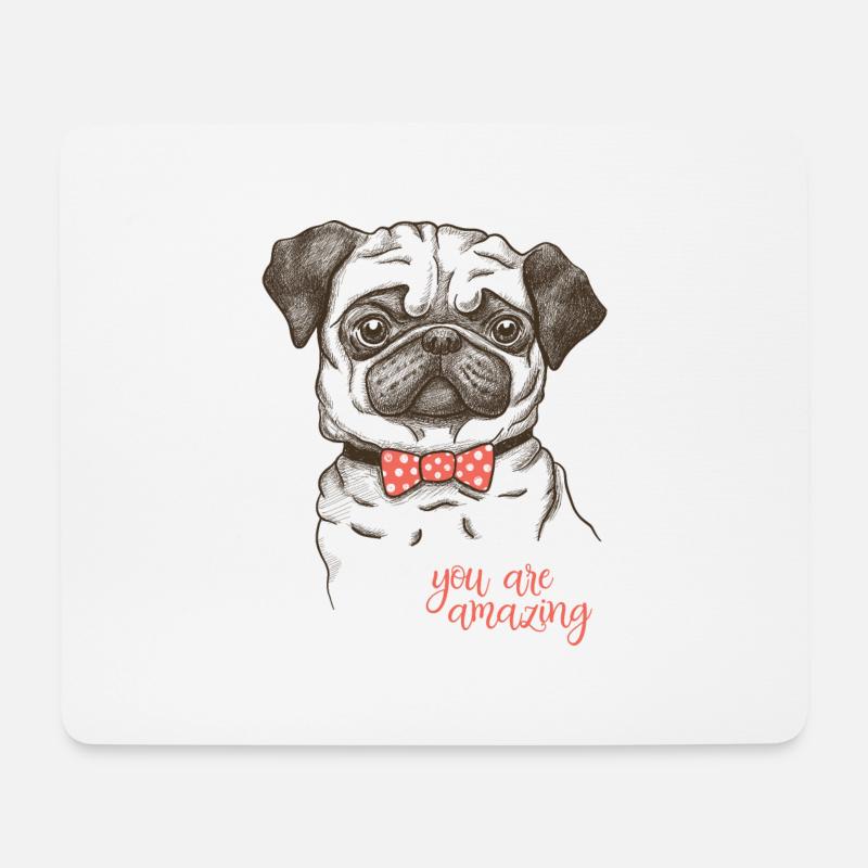 Hund - Mousepad (Querformat) - Weiß
