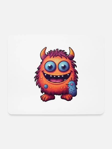 Kleines Monster "Trippel" im Comic-Stil - Mousepad (Querformat) - Weiß