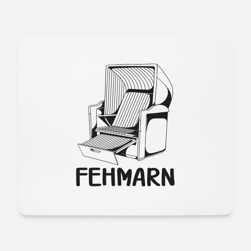 FEHMARN STRANDKORB - Mousepad (Querformat) - Weiß