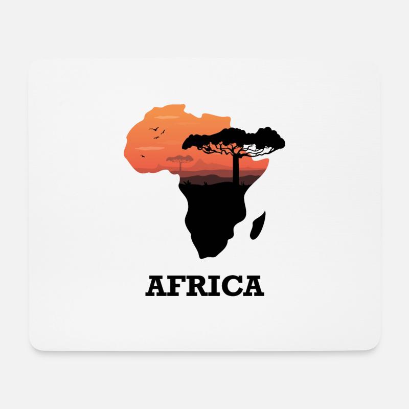 Karte Afrika - Mousepad (Querformat) - Weiß