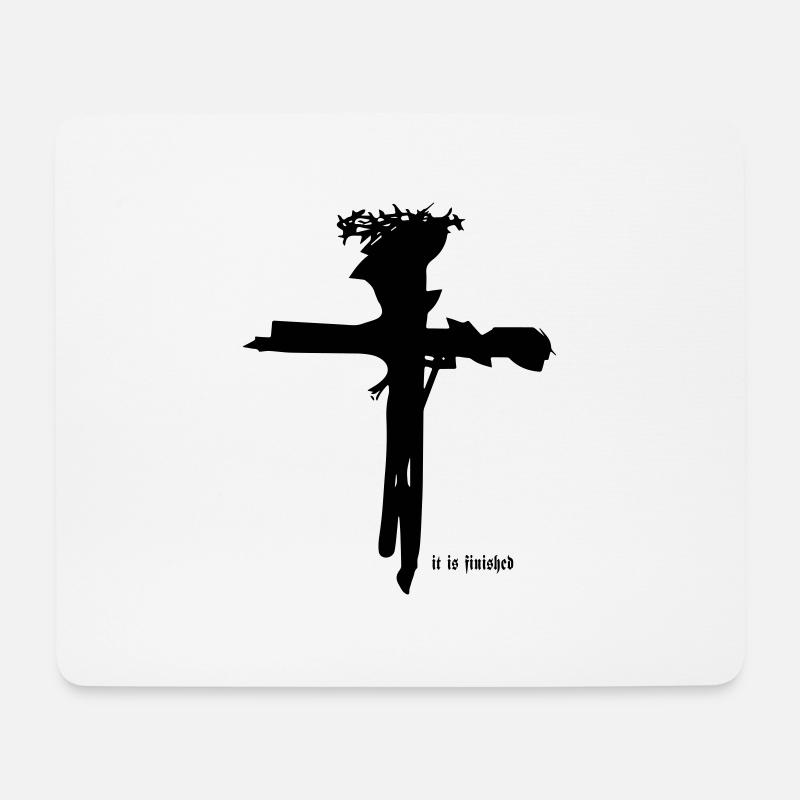 Croix de Jésus - Tapis de souris (format paysage) - blanc
