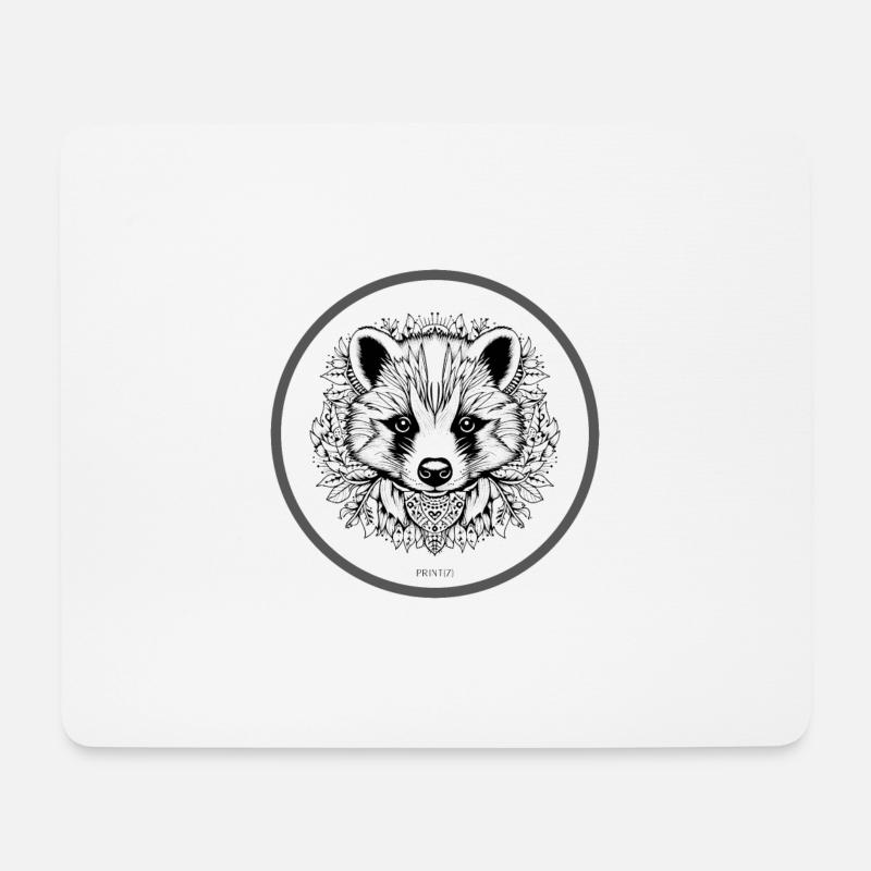 PrintZ Mandala Dachs Fineline Art - Mousepad (Querformat) - Weiß