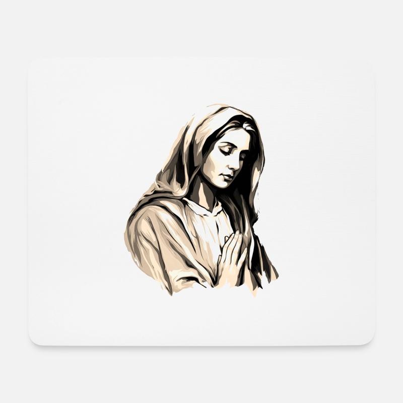 Heilige Maria Maria Madonna Mariana Jungfrau Maria Heilig - Mousepad (Querformat) - Weiß