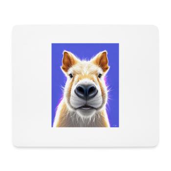 super mignon blanc Capybara peinture animal moelleux - Tapis de souris (format paysage) - blanc - Devant