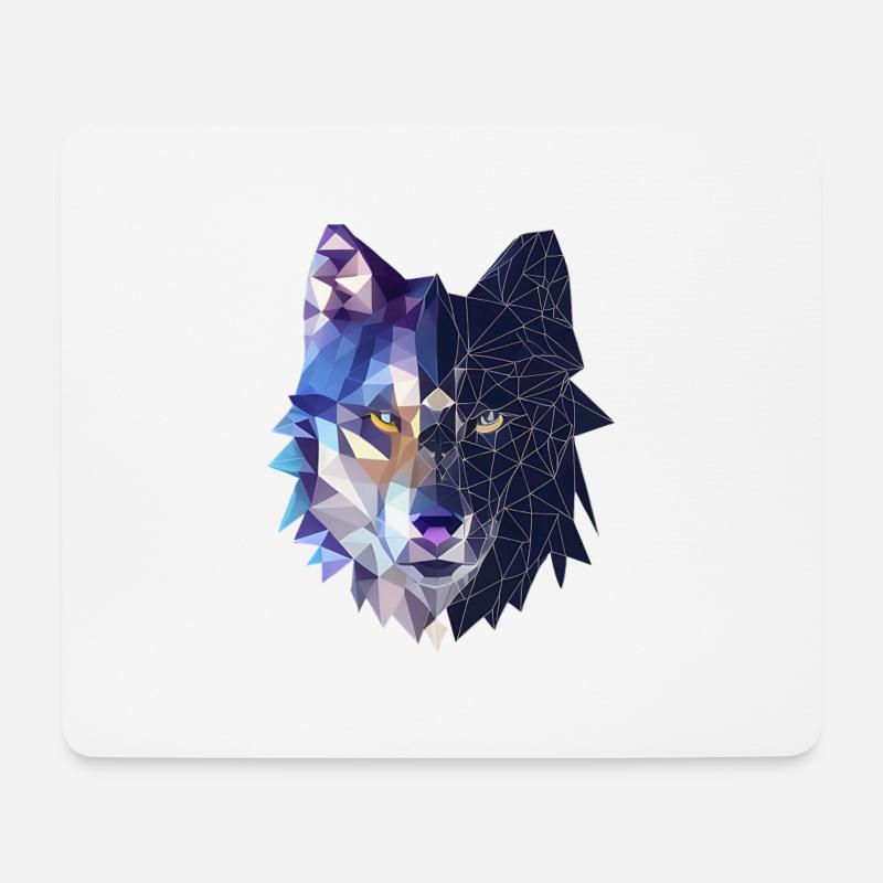 Wolf - Mousepad (Querformat) - Weiß