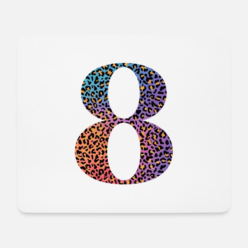 8. Geburtstag Leopard - Mousepad (Querformat) - Weiß