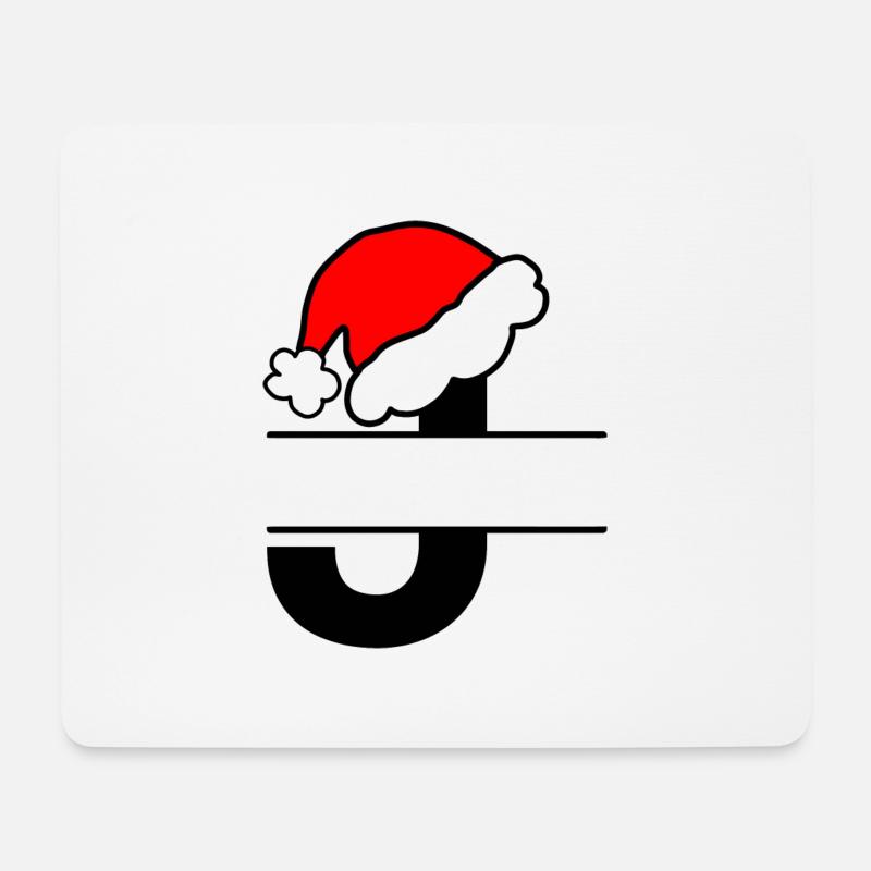 Alphabet Weihnachtsbuchstabe J zum Personalisieren - Mousepad (Querformat) - Weiß