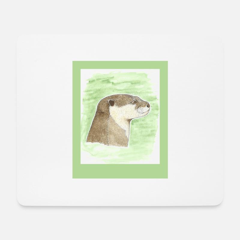 231003 Otter 3 - Mousepad (Querformat) - Weiß