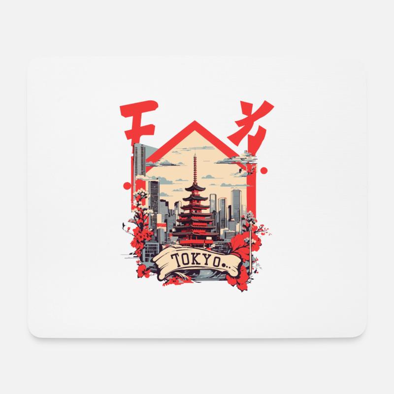 Tokyo - Mousepad (Querformat) - Weiß