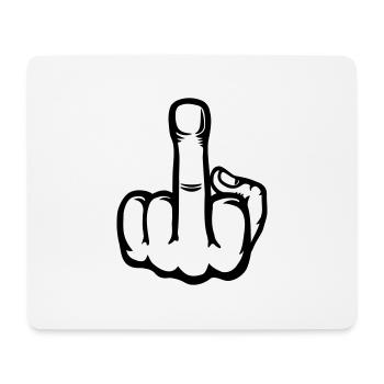 Middle Finger Hand Icon - Mouse Pad (horizontal) - white - Front