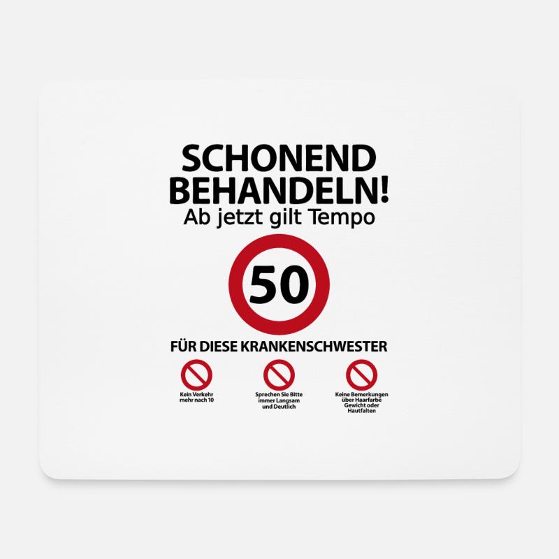 50 Geburtstag Krankenschwester Geburtstagsgeschenk - Mousepad (Querformat) - Weiß