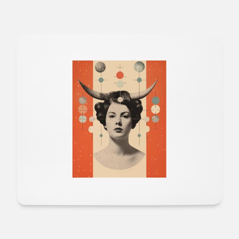Steinbock Collage Kunst Astrologie - Mousepad (Querformat) - Weiß