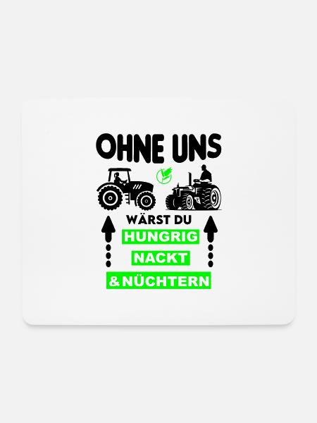 Bauer Hungrig Nackt Nüchtern Protest - Mousepad (Querformat) - Weiß