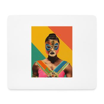 Frauen Mexikanisches Wrestling Kunst Vintage Papier Handwerk - Mousepad (Querformat) - Weiß - Vorne