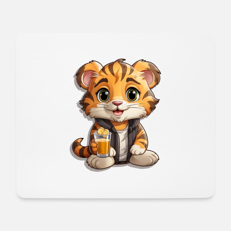 tiger1 - Mousepad (Querformat) - Weiß