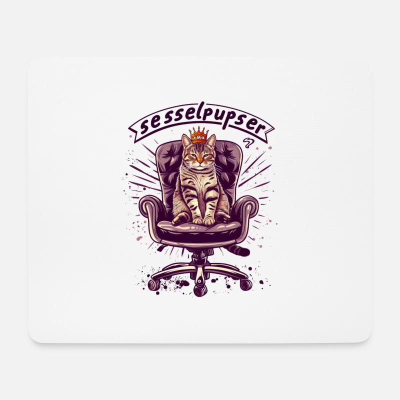 König der Sesselpupser - Mousepad (Querformat) - Weiß