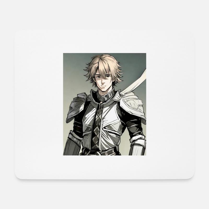 Anime Held - Mousepad (Querformat) - Weiß