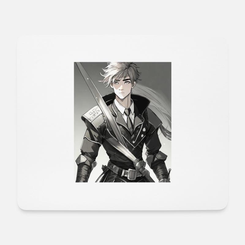 Anime Held Ben - Mousepad (Querformat) - Weiß