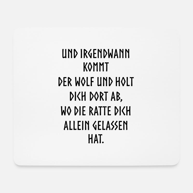 Und irgendwann kommt der Wolf - Mousepad (Querformat) - Weiß