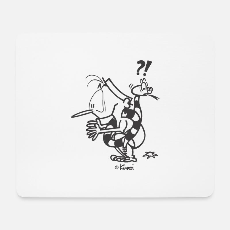 Kurti Snake - Mouse Pad (horizontal) - white