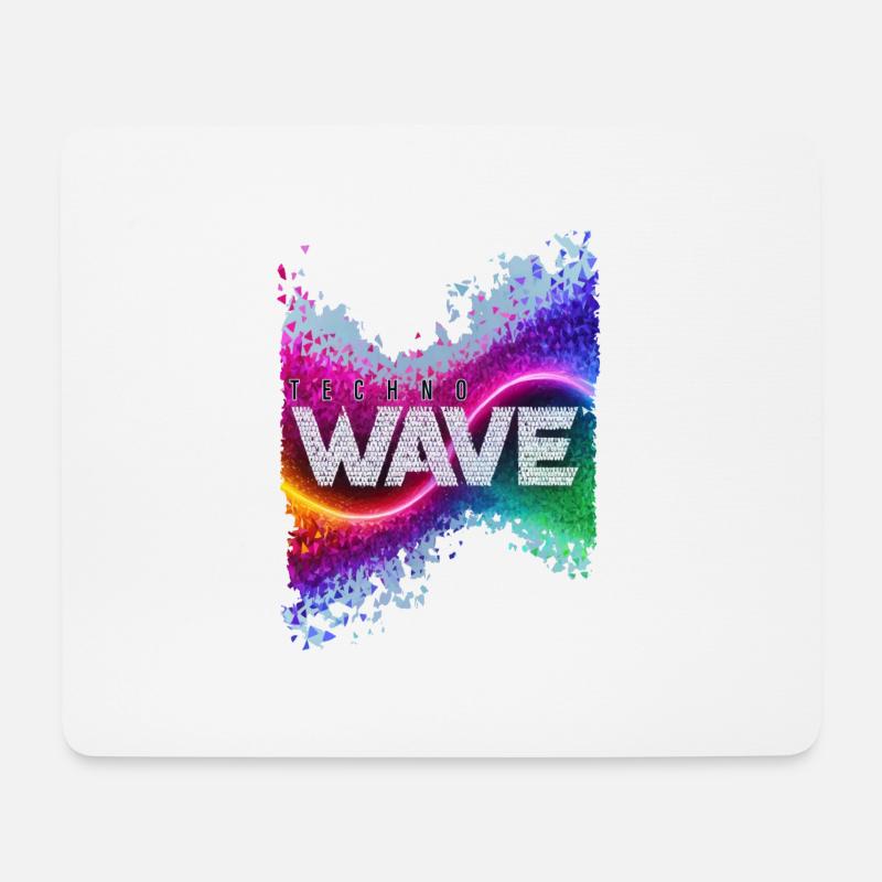 techno wave - Mousepad (Querformat) - Weiß