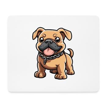 Bulldog Dog Comic Cute - Mouse Pad (horizontal) - white - Front