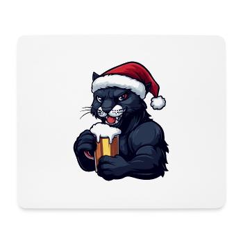 Panther Weihnachten Bier - Mousepad (Querformat) - Weiß - Vorne