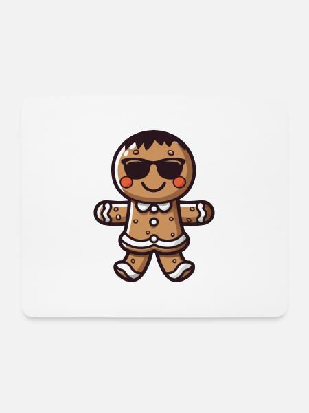 lebkuchenmann sonnenbrille - Mousepad (Querformat) - Weiß