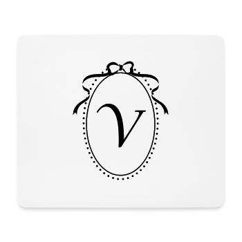 Vintage Letter V Ribbon - Gift Idea - Mouse Pad (horizontal) - white - Front