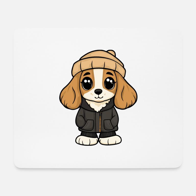Cocker Spaniel Hund Cartoon - Mousepad (Querformat) - Weiß