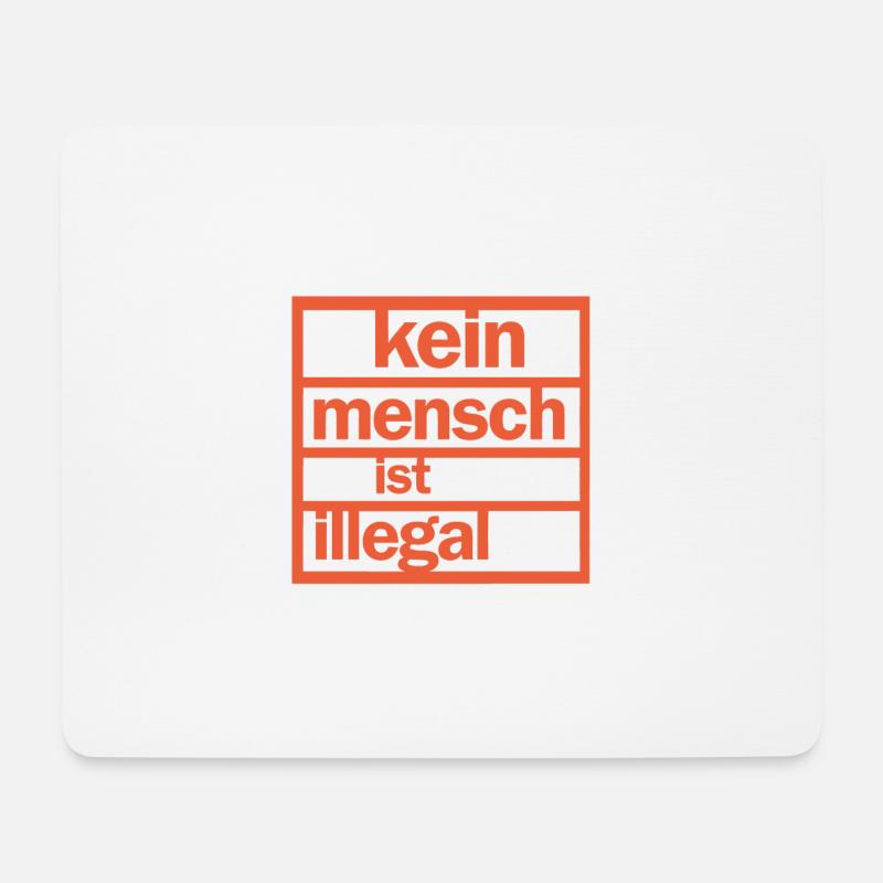 kein mensch ist illegal orange - Mousepad (Querformat) - Weiß