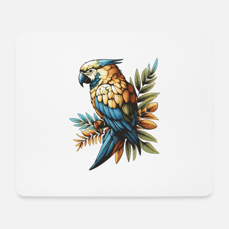 Papagai - Mousepad (Querformat) - Weiß