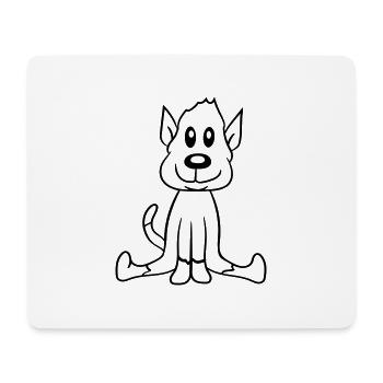 chien assis mignon petit chiot heureux animal de compagnie - Tapis de souris (format paysage) - blanc - Devant
