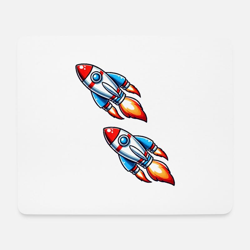 raketen - Mousepad (Querformat) - Weiß