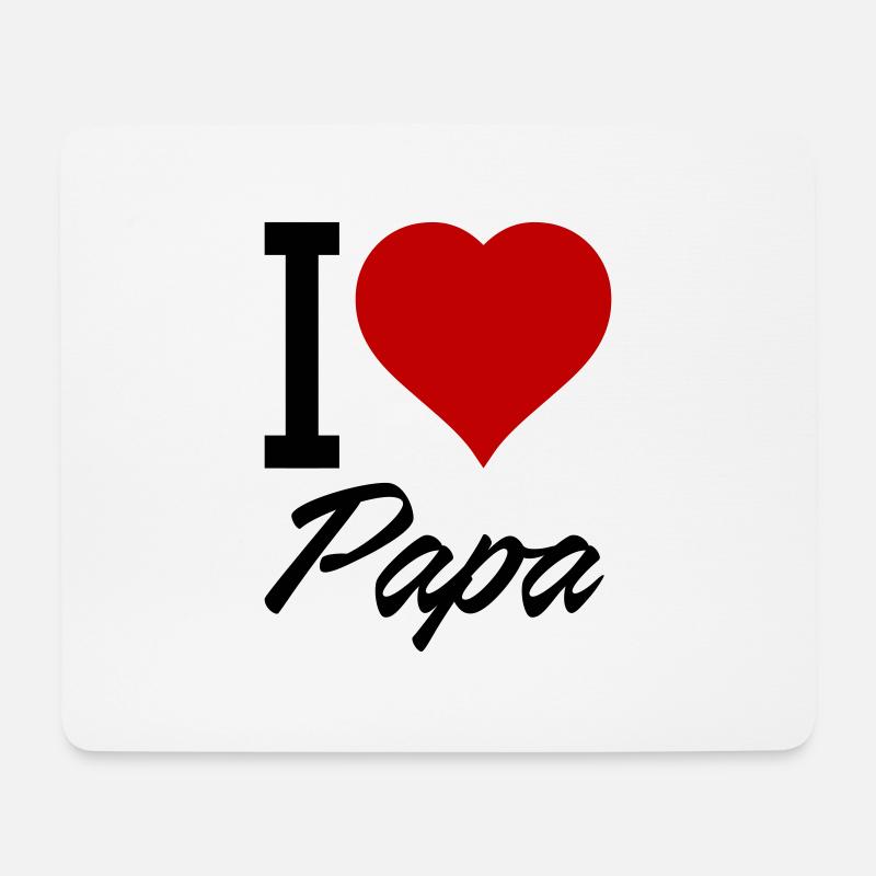 i love papa 01 - Mousepad (Querformat) - Weiß