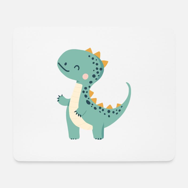 Knuddel Dino - Mousepad (Querformat) - Weiß